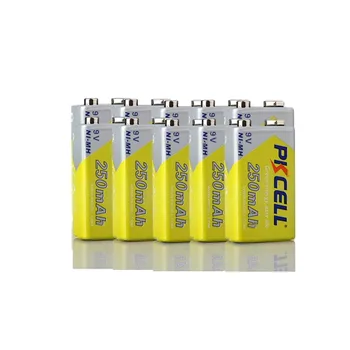 

10Pcs PKCELL 9V Rechargeable Battery 250mah NIMH Batteries Superior 6LR61 6F22 For Alarm Toys Walkman Remote Control