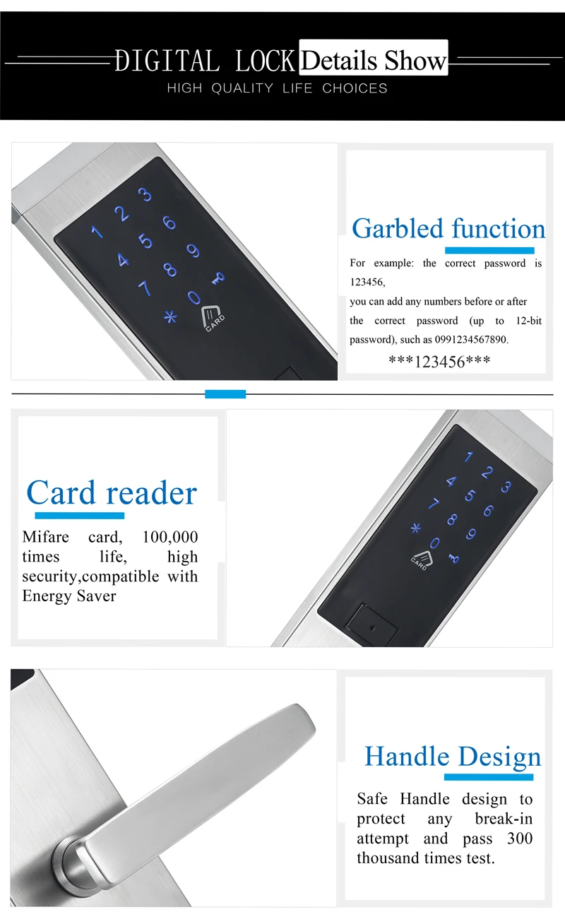Electronic Keypad Password Lock Door Keyless Digital Smart Combination Door Lock For Home Office