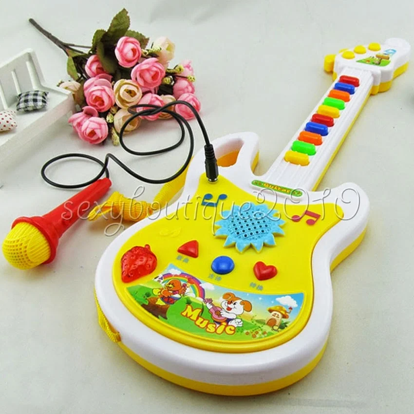 Kids Electronic Guitar Music Bass Toys Instrument Educational Toy For