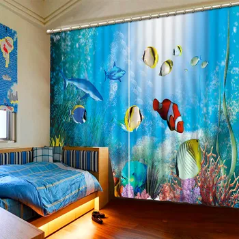 

Trendy 3D Curtains Children Bedroom Full Light Shading Customizable 3D Blackout Curtains Living Room CL-020