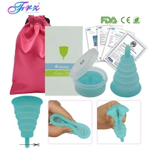 1pcs Folding Menstrual Cup 100% Medical Grade Silicone Feminine hygiene Menstrual Cup Reusable Lady Cup Copa menstrual with box 11 11 menstrual cup sterilizer copa menstrual feminine hygiene menstrual cup medical grade silicone lady menstruation aneercare