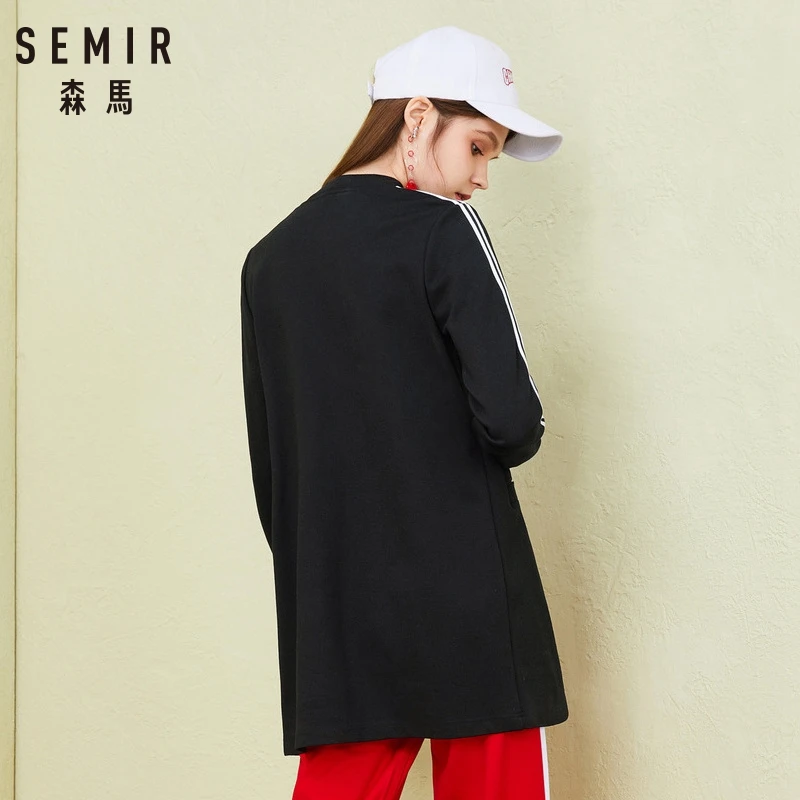 SEMIR Тренч в полоску сбоку для женщин пальто Abrigo Mujer Женская облегающая Длинная