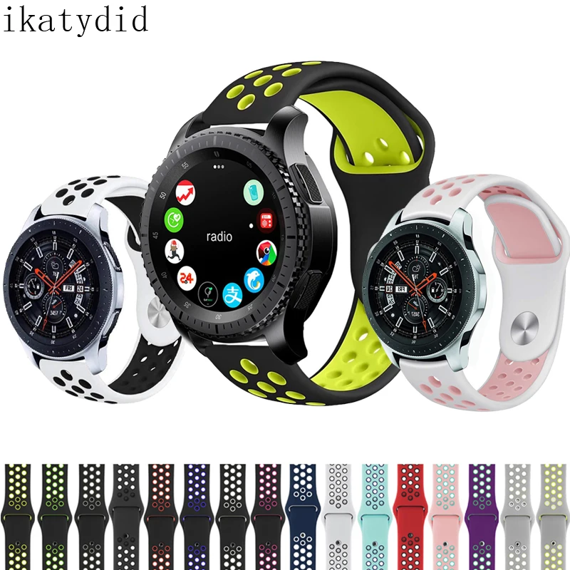 22 мм силиконовый спортивный ремешок для samsung galaxy watch 46 S3 frontier huami amazfit huawei 2 classic gt