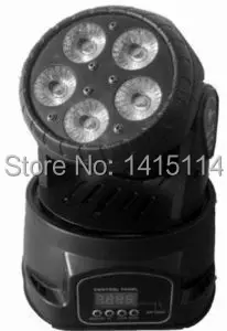 6 шт./лот 5 шт. * 15 Вт в 1 RGBWA led Мини moving head wash light dmx512 dj сценическое освещение для бара