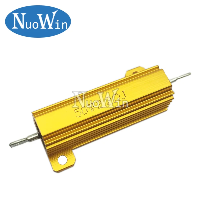 

50W Aluminum Power Metal Shell Case Wirewound Resistor 0.01 ~ 100K 0.05 0.1 0.5 1 1.5 2 6 8 10 20 100 150 200 300 500 1K 10K ohm