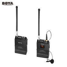 BOYA BY-WFM12 VHF Беспроводная микрофонная система передатчик приемник с всенаправленным Lavaliere 12 переключаемых частот