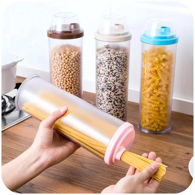 1 Pcs Plastic Sealed Spaghetti Storage Container Pasta High Dispenser
