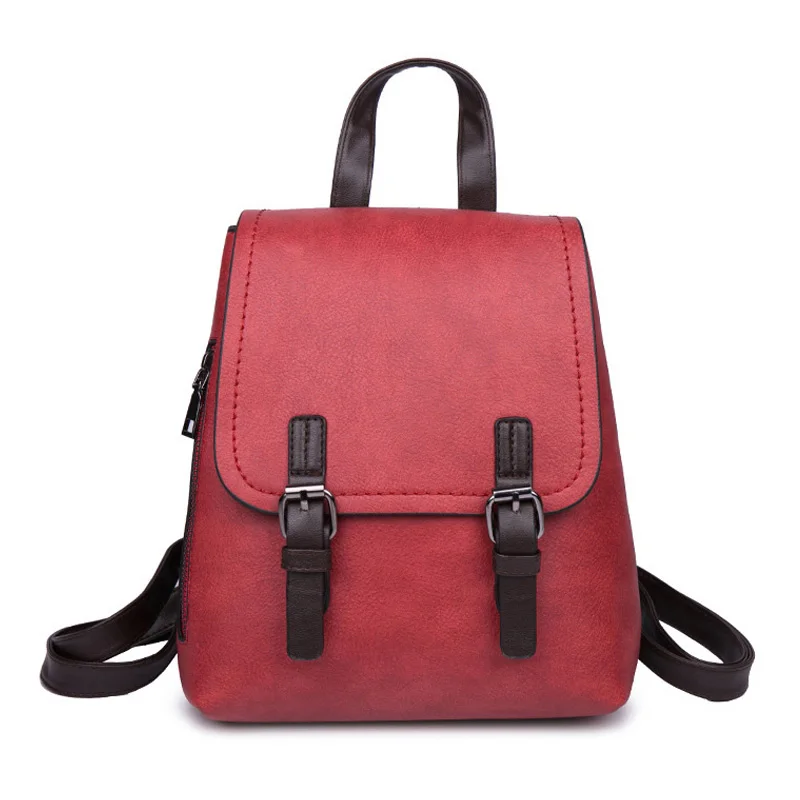 Бренд Petrichor, дизайнерский женский рюкзак из мягкой искусственной кожи, школьная сумка для девочек, женская сумка на плечо, кошелек, женский маленький рюкзак - Цвет: Winered