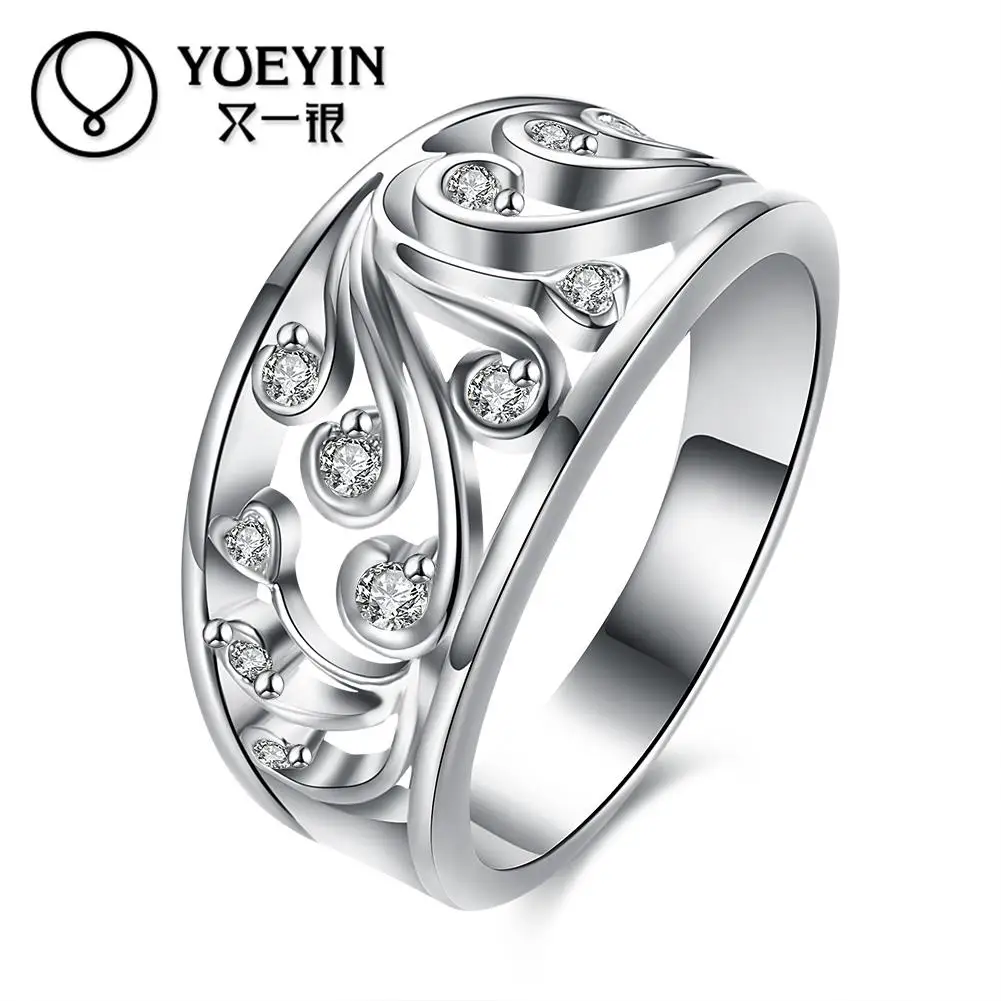 

Silver plated wedding rings for bridal fashion jewelry bague argent Romantic High Quality Free Shipping Female rings