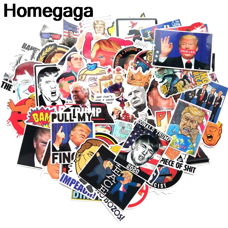 Homegaga 55 шт. Трамп забавные винтажные ПВХ наклейки для скрапбукинга багажник автомобиля для скейтборда телефона ноутбука настенные наклейки для гитары D2182