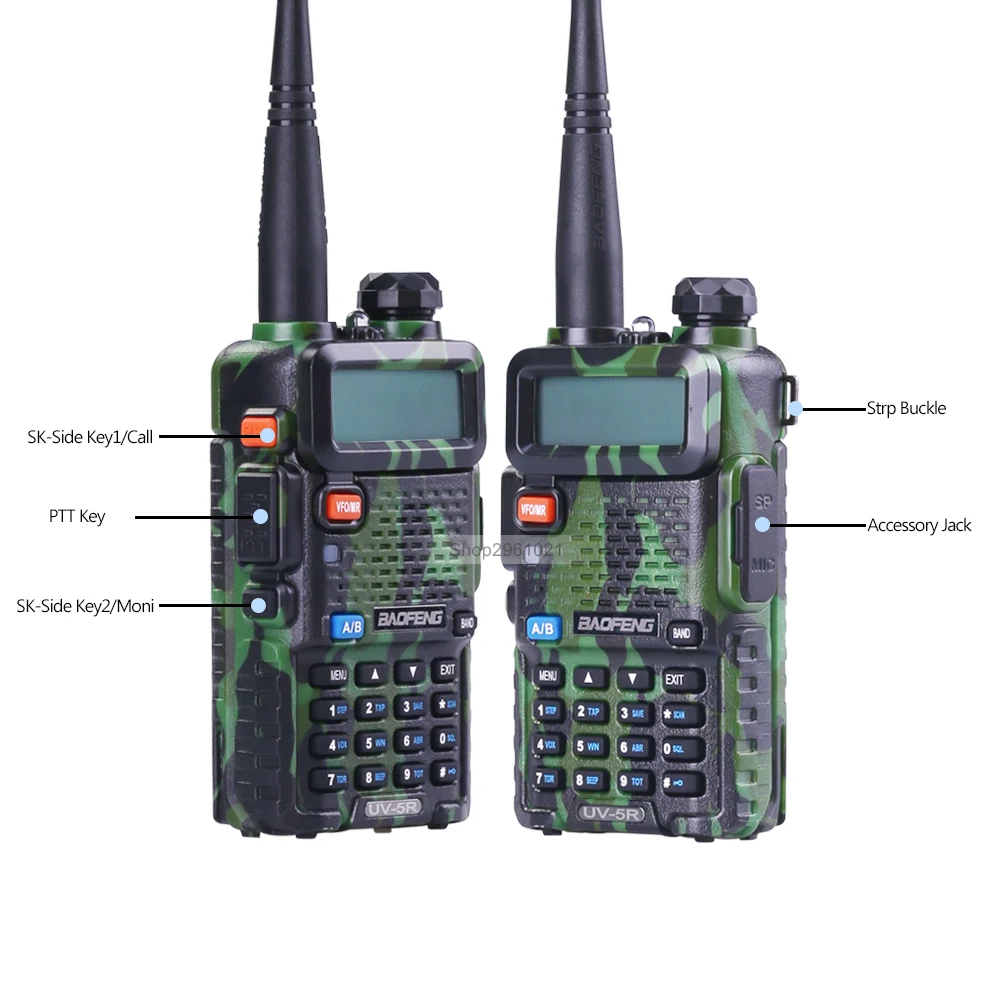 2 шт./лот Baofeng UV 5R камуфляжная рация 5 Вт VHF UHF Двухдиапазонная UV5R портативная