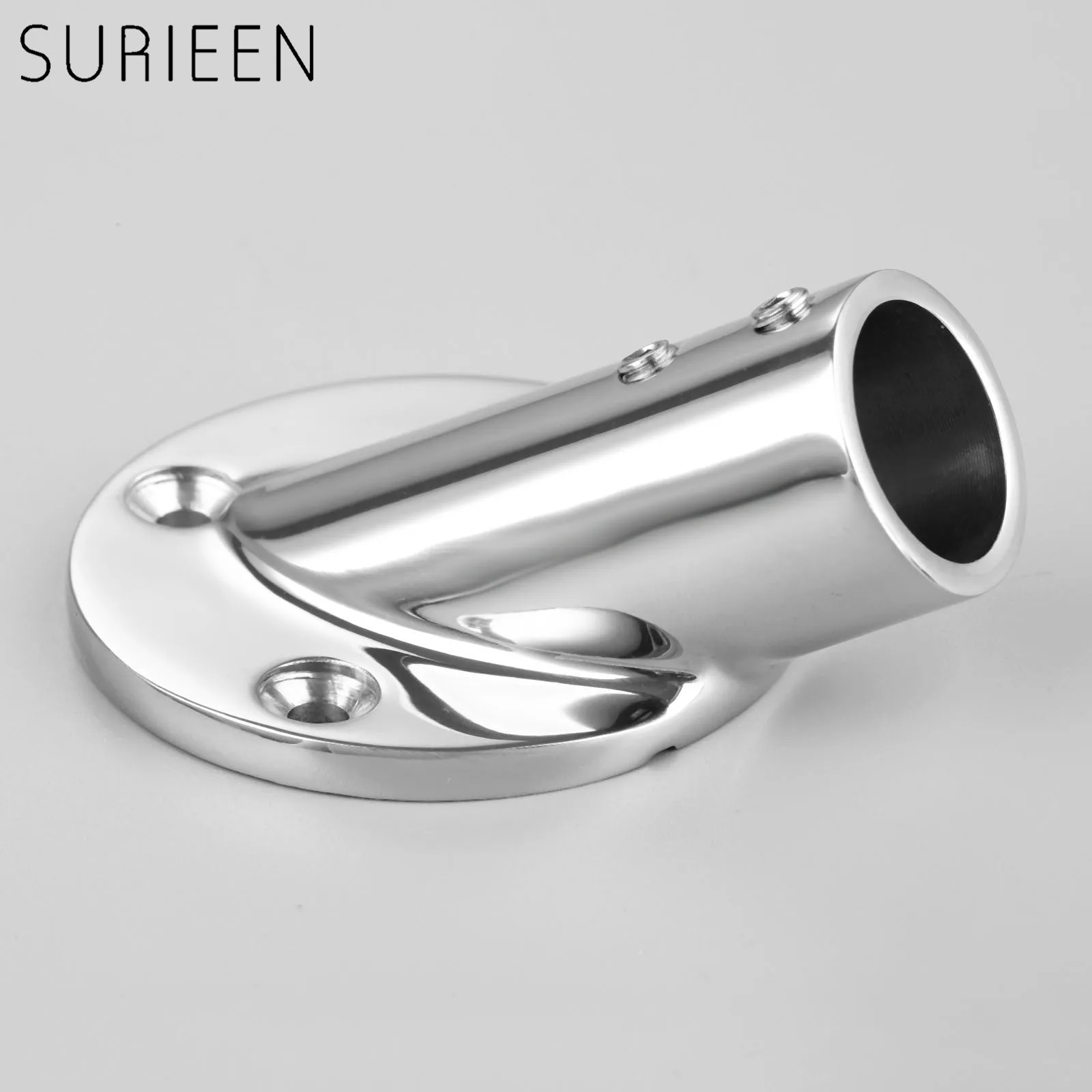 

7/8"" 22mm Tube Pipe 30 Degree Marine 316 Stainless Steel Deck Handrail Rail Fitting Stanchion Round Base Mount Boat Accessories