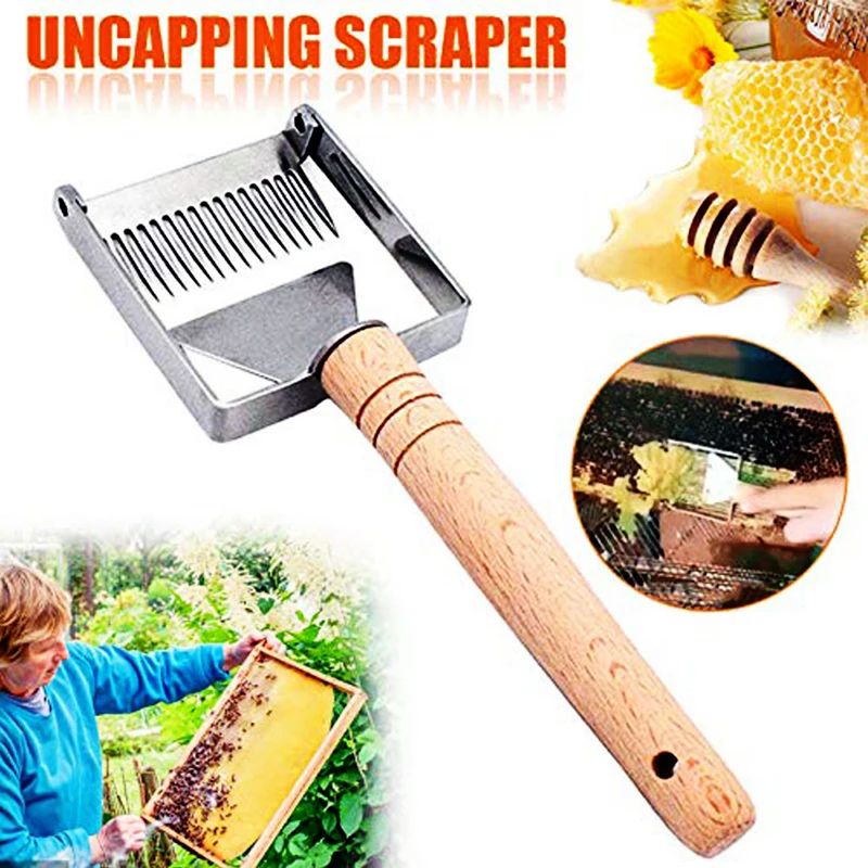 Горячая новая разворачивающая вилка Пчеловодство Мед Расческа нож-скребок для пчеловодов деревянная ручка инструмент пчеловода оборудование и инструменты для пчеловодства