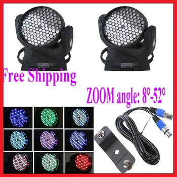 

2pcs led zoom moving head wash light rgbw 108x3w dmx dj disco stage lighting