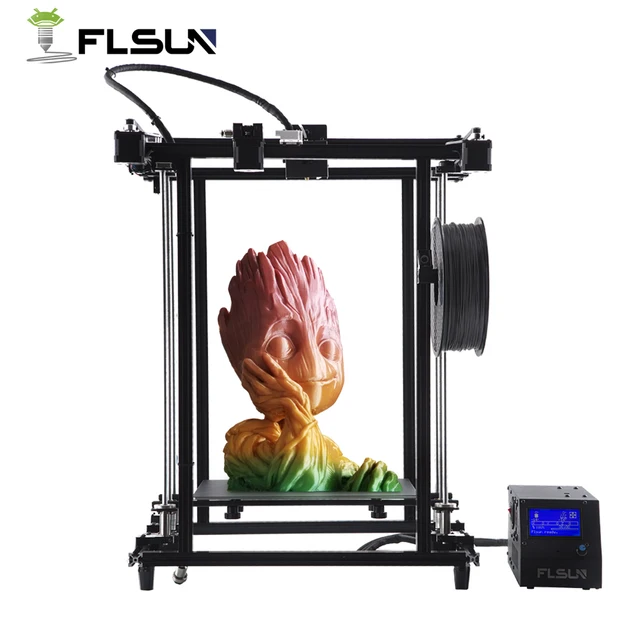 Best Price Flsun 2018 3D Printer Pre-assembly Plus Size 320*320*460mm Metal Frame Corexy Structure High Precision 3D Printer Dual Z Lead