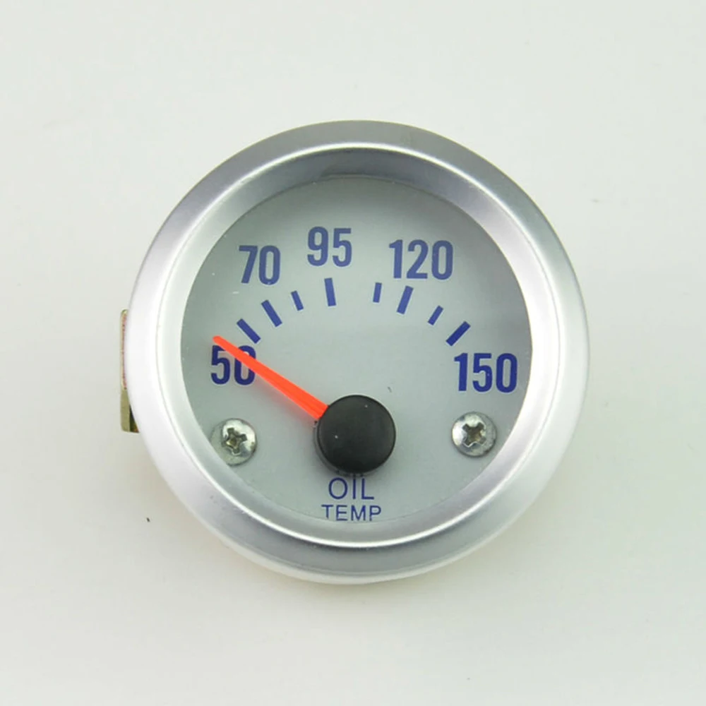 Free Shipping 2" 52mm Oil Temp Gauge White Shell 50150 Celsius Oil Temperature Gauge Var Clock
