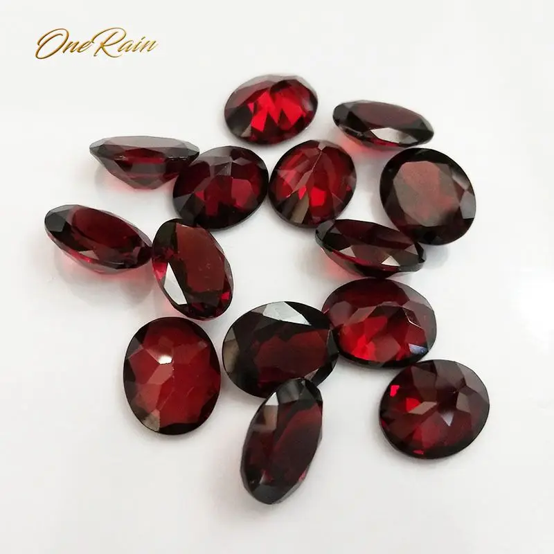 OneRain Top Quality 1 PCS Natural 7 * 9 MM Oval Cut Garnet Loose Gemstone DIY Stones Decoration Jewelry Wholesale Lots Bulk GTC OneRain Top Quality 1 PCS Natural 7 * 9 MM Oval Cut Garnet Loose Gemstone DIY Stones Decoration Jewelry Wholesale Lots Bulk GTC