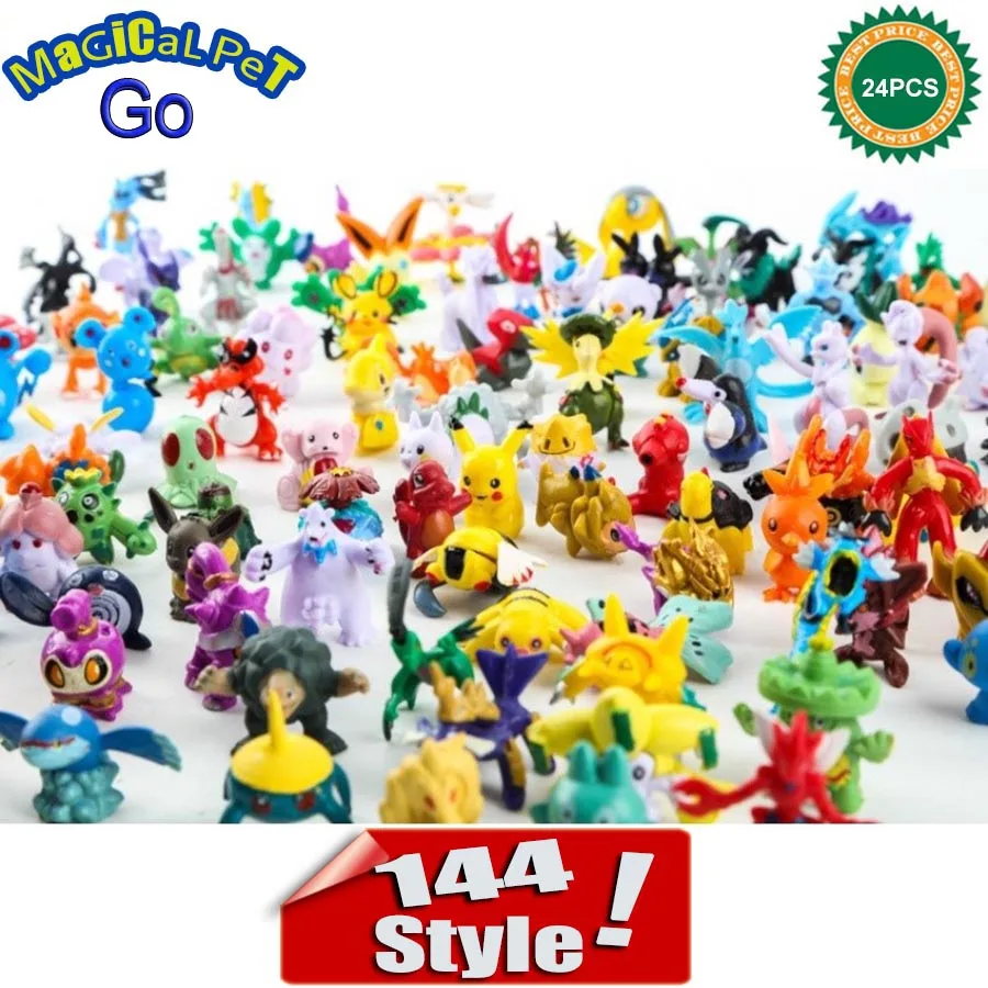

24PCS 144 Styles Mini Pocket Monster Toys Pokeball Pikachu Pocket Monster Boys Toy Figures PVC Model Anime Pokeball Kid Toy