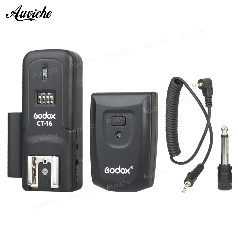 Trigger Wireless Godox CT-16 Per Flash – Kit Con 1 Trasmettitore E 2 Ricevitori, Compatibile Con Canon Nikon Sony Pentax, Portatile E Affidabile
