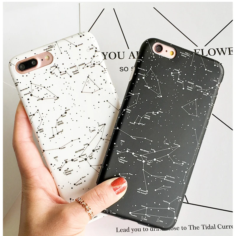 Hangrui for iphone 8 plus case silicone full cover star sky couple anti-knock tpu back cover for iphone 6 7 8 plus capa fundas