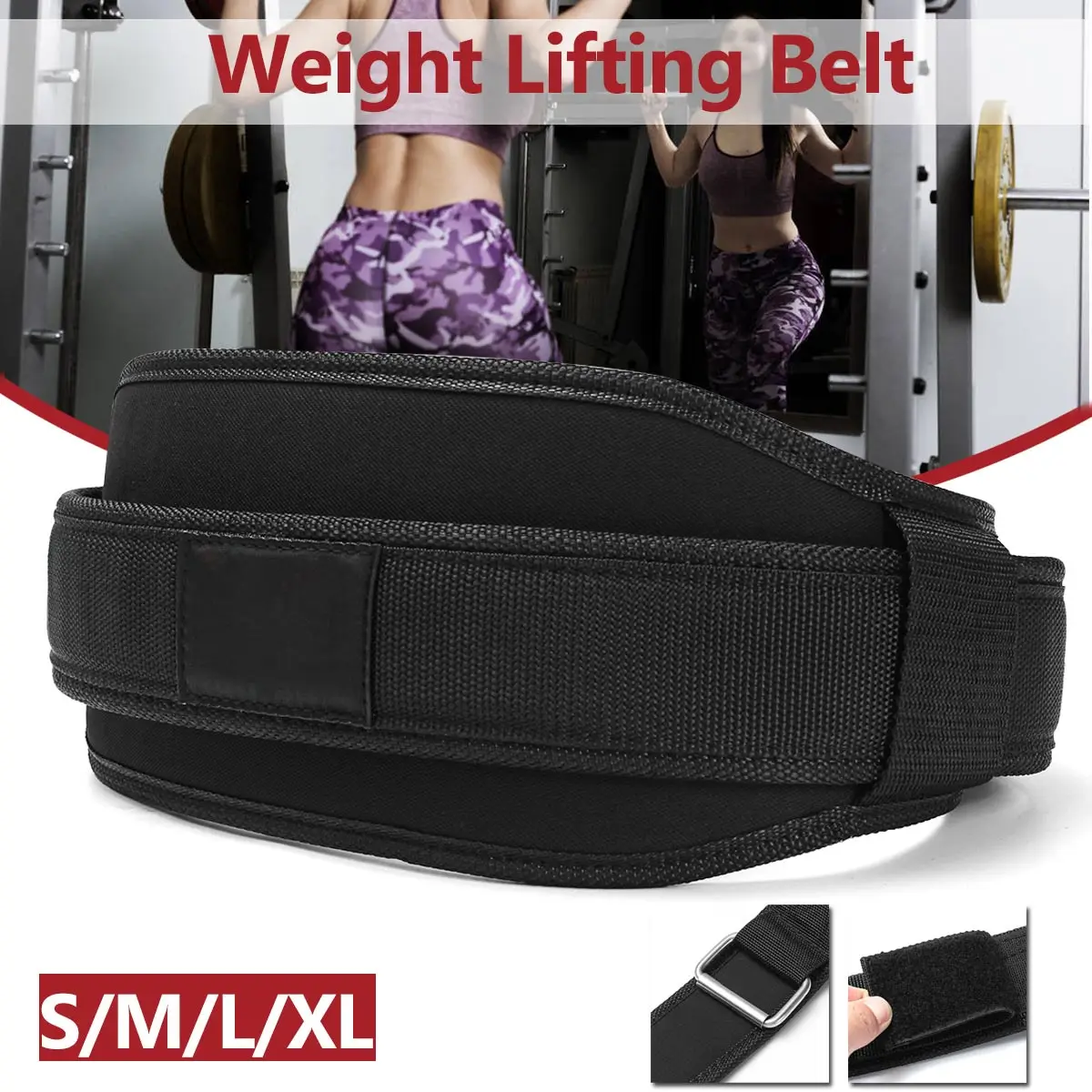 Nylon Weightlifting Belt GYM Lifting Weight Body Building Back Crossfit Support Dipping Waist Belt Fitness Gravity Training