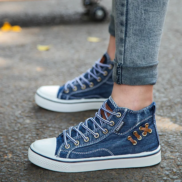 jeans canvas shoes