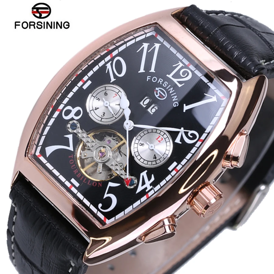 

Forsining Date Month Display Rose Gold Case Mens Watches Top Brand Luxury Automatic Watch Montre Homme Clock Men Casual Watch