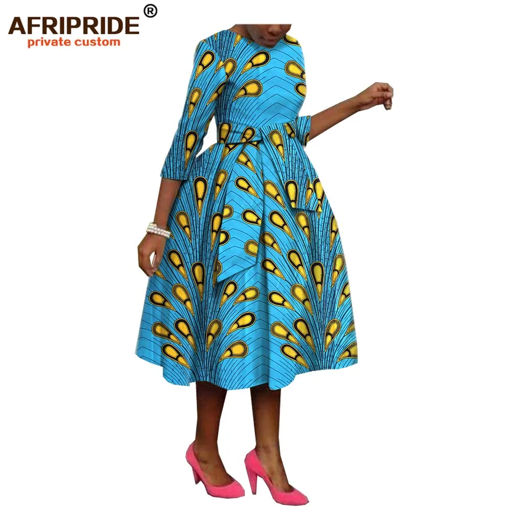 africa ankara весеннее женское платье с принтом AFRIPRIDE, рукав три четверти, длина до середины голени, платье для женщин A1825090