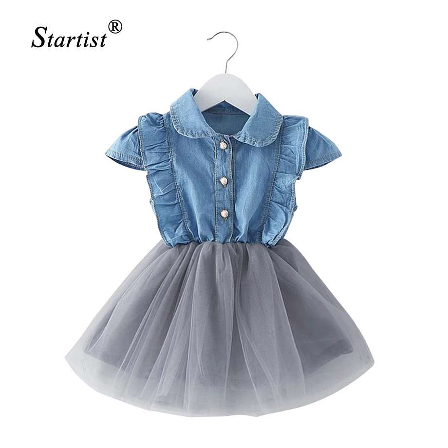 Baby Girl Dress Denim Children Kids Baby Girls Dresses One Piece Baby Summer Clothing For School Casual Wear Clothes Girl