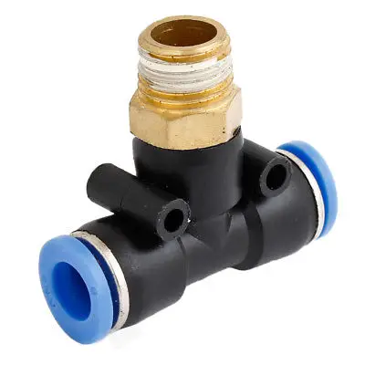 Industry Pneumatic 1/4&quot PT Male Thread 8mm T Joint One Touch Quick Fitting 5pcs 8-02 | Обустройство дома