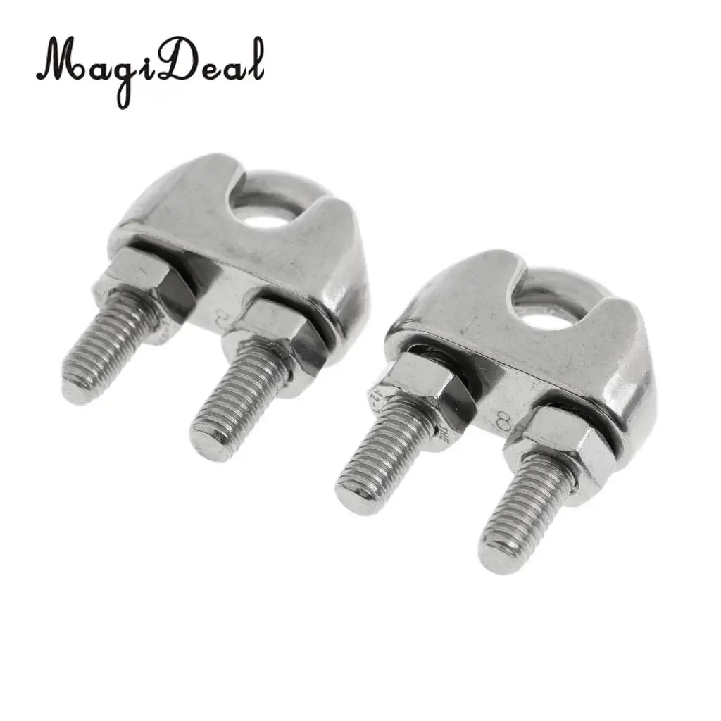 2 шт. зажим для кабелей из нержавеющей стали 8 мм|fasteners bolts|fastening clampsfastening rope |