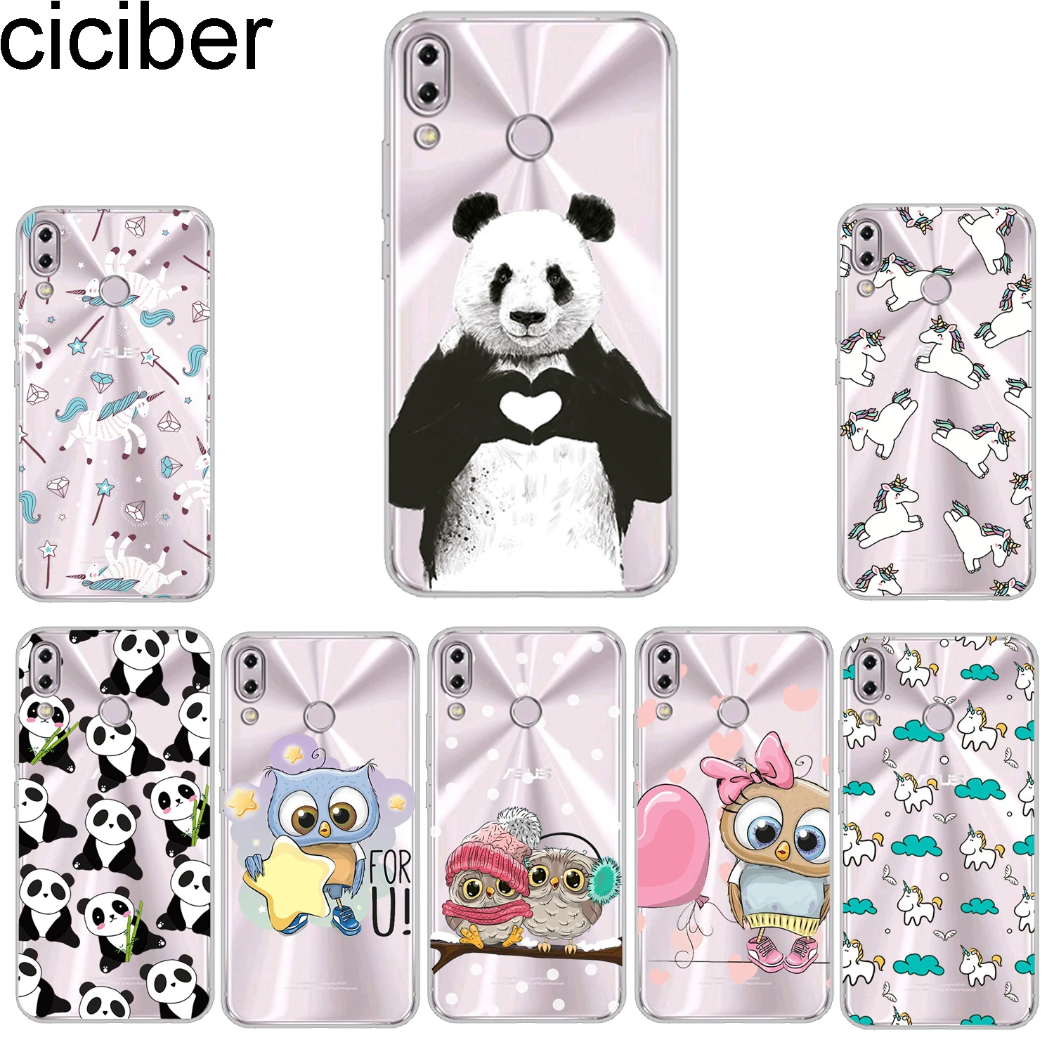 

ciciber Phone Cases For ASUS Zenfone 5 5Z 5Q Lite Max Plus (M1) Case Cover ZE620KL ZS620KL ZC600KL ZB570TL Owl Panda Unicorn