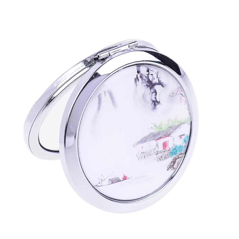 1PC Vintage Pocket Mirror Mini Women Girls Metal Double-Side Folding Cosmetics Mirrors For Personalized Wedding Gifts New