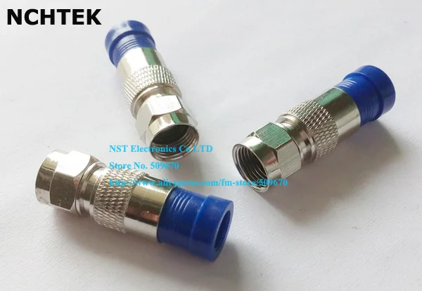

NCHTEK Compression Coax O-Ring F Connector RG6 RG6 COAX COMPRESSION CABLE F CONNECTOR SATELLITE Adapter/Free Shipping/10PCS