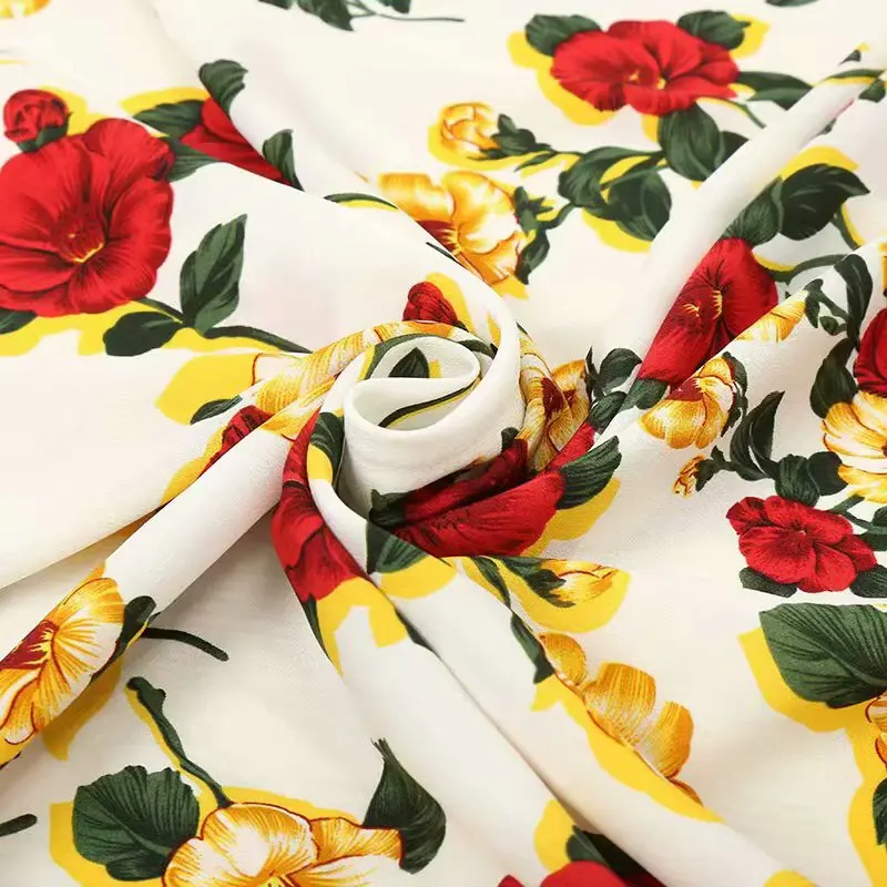 

Chiffon Printing Fabric Creative Geometric Printing Fabric in Summer Chiffon fabric Floral printed chiffon Dress fabric