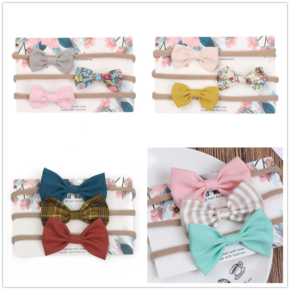 3pcs/set Shiny Fashion Forehead Headband Newborn Baby Elastic Princess Hairbands Child Kids Colorful Cute Headwear Gifts