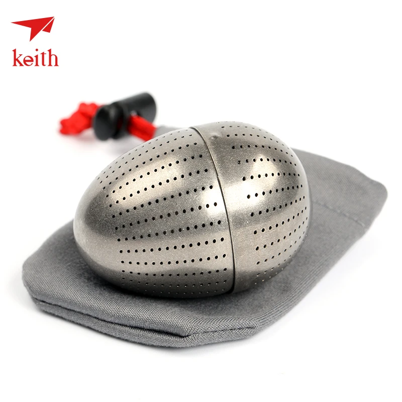 

Keith Pure Titanium Creative Egg shape Tea Stainer Tea Filter Hold Fitting built in Teacup Mi3920