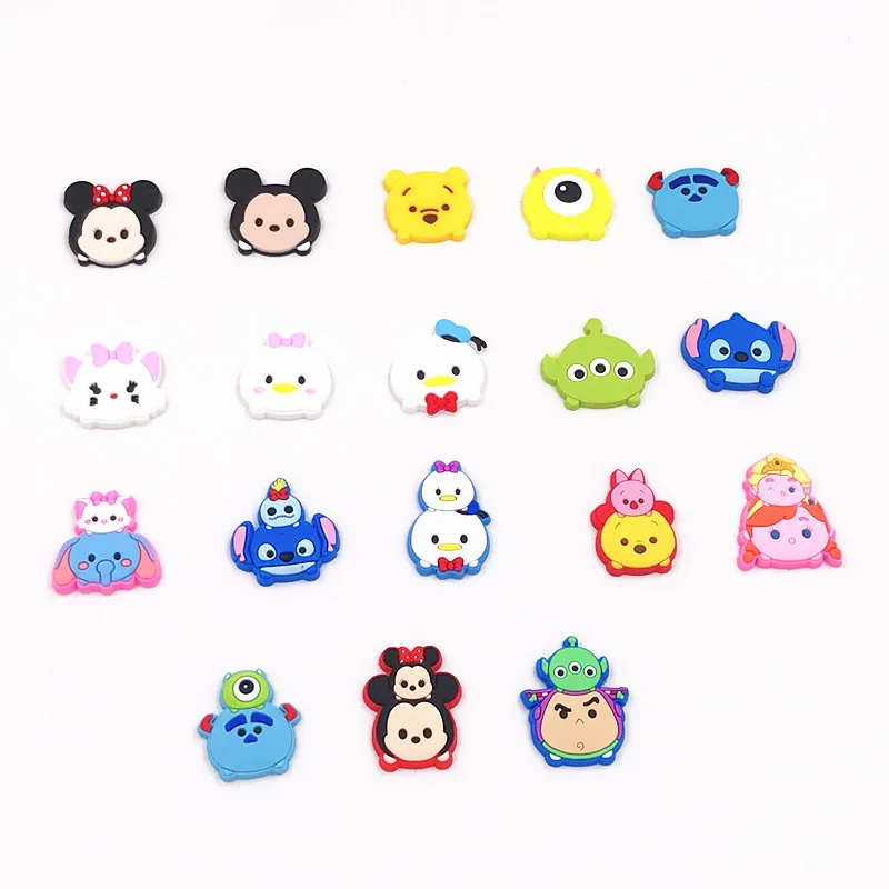 10PCS-TSUM-TSUM-Mickey-Minnie-Bear-Cartoon-PVC-Flatback-DIY-PVC-Shoe-Charms-Phone-Shell-Decoration