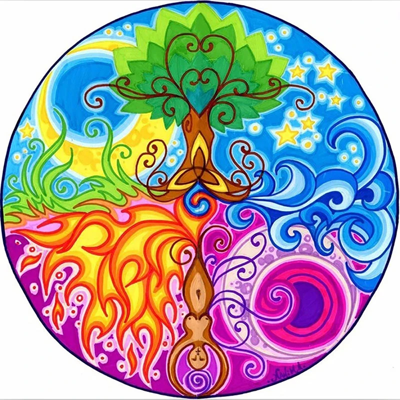 

Diamond Painting Needlework Full Diamond "Goddess,Sun,Moon,Star,Sea,Tree" Embroidery Cube Rhinestones Decoration Mosaic Gift GT