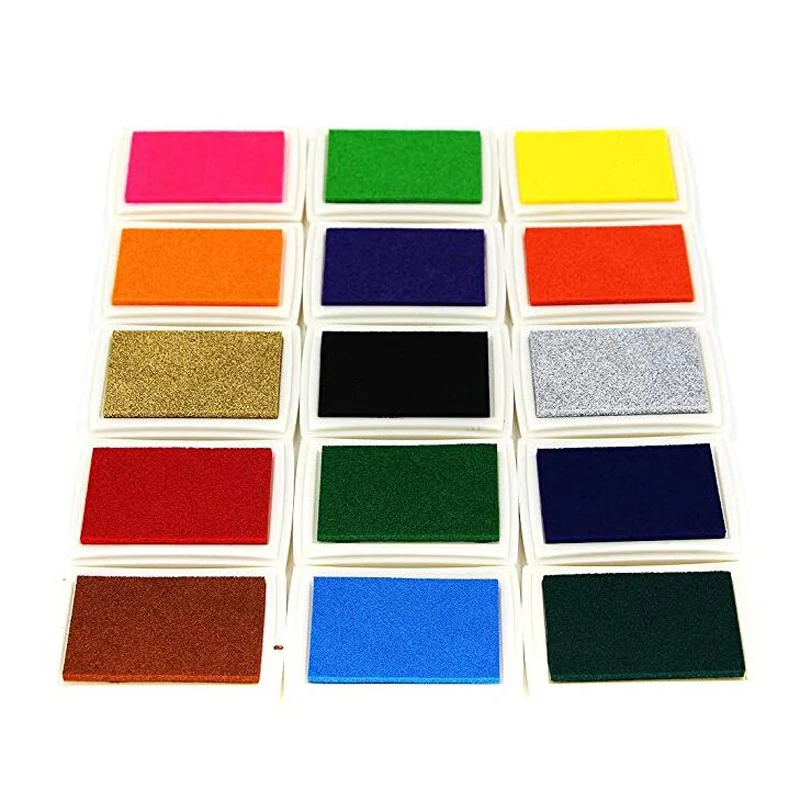 15 Colors Craft Ink Pad Stamps Partner DIY Finger Printing Card Making Children DIY Painting Inks (11)