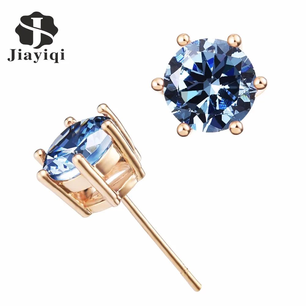 Cheap 2017 Stud Earrings in Plated Gold with AAA Round Brilliant ImitationCrystal font b Fine b