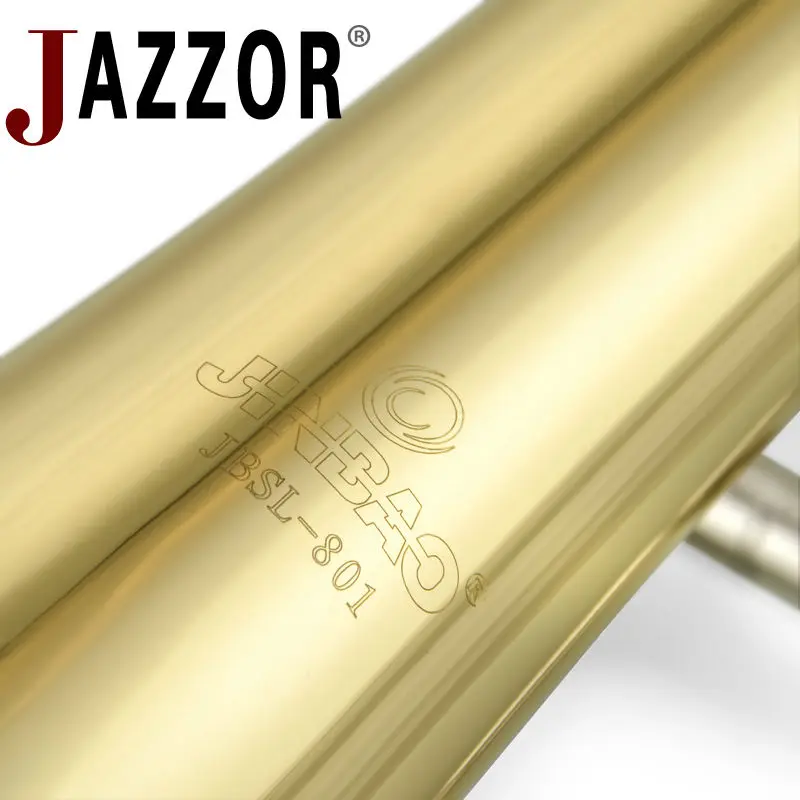 JAZZOR JBSL-801 tenor trombone B/F Плоский профессиональный белый медный тромбон с мундштуком с Чехол, перчатки, золотой Латунный ветер