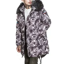 Зимняя новая мужская длинная хлопковая куртка модное мужское теплое пальто