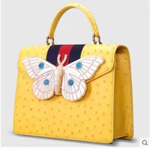 Cestbeau новая импортная водоокрашенная сумка из кожи страуса KK, сумка из кожи страуса с бабочкой на одно плечо женская сумка