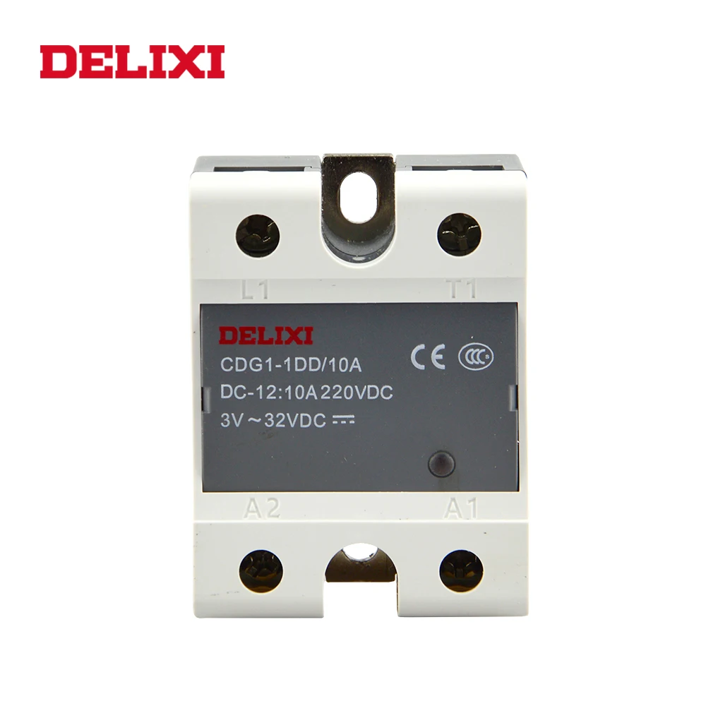 

DELIXI CDG1 solid state relay SSR 10DD 25DD 40DD 60DD 80DD 3-32V DC TO 12-220V DC SSR single phase DC Control DC No Contact