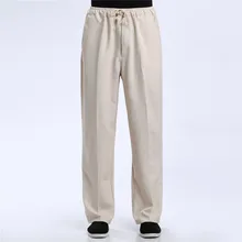 Шанхай история смесь льна повседневные брюки мужские брюки китайский мужской кунг-фу Брюки Китайская традиционная одежда для мужчин