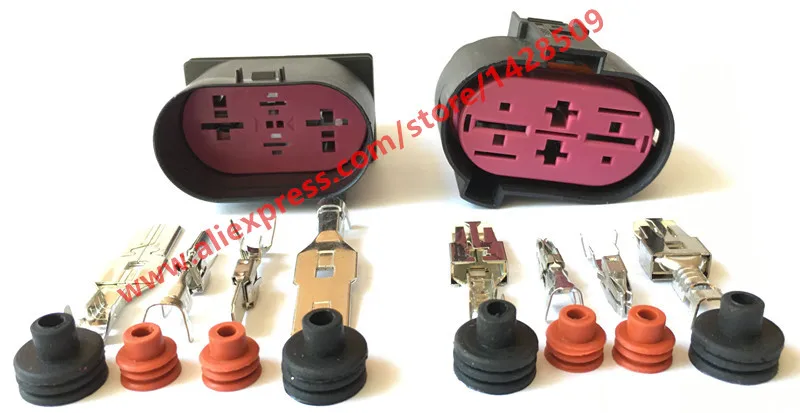 

10 Sets 1J0906444 1J0906234 4 Pin Auto Wiring Connector For VW Passat B7 Tiguan Golf Skoda Octavia Yeti Audi 1J0906444 1J0906234