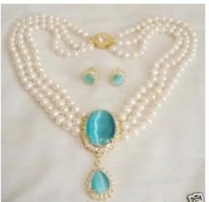 

3 rows Noblest genuine 6-7mm southsea coin pearl necklace long