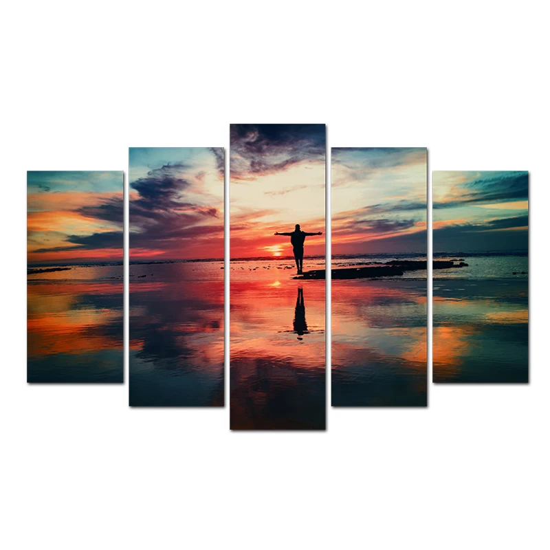 

Canvas Painting 5 Panels Embrace the Sea Wall Art Modern Home Decor Popular Picture For Living Room Artwork Spray Painting