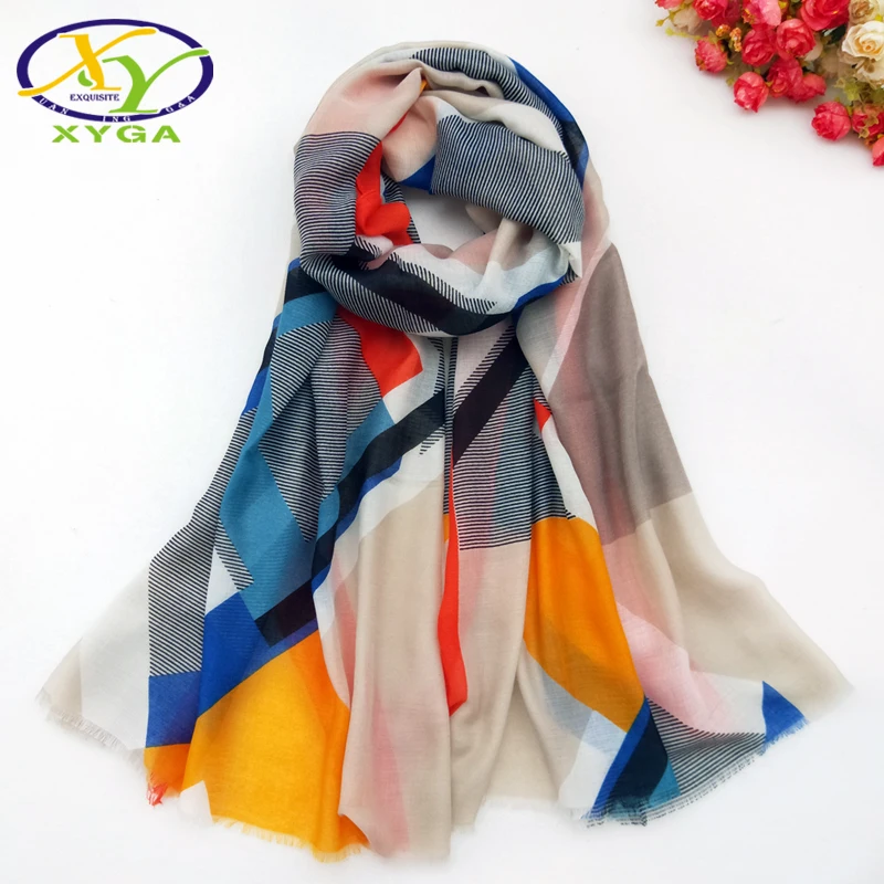 Хлопковый женский длинный шарф, мягкий весенний тонкий летний женский ...